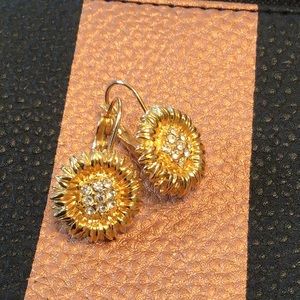 Sunflower lever back earrings
